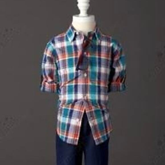 Janie and Jack Madras Plaid Shirt - 18-24 Months - Picture 2 of 6